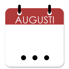 kalender med texten 'Augusti ...'